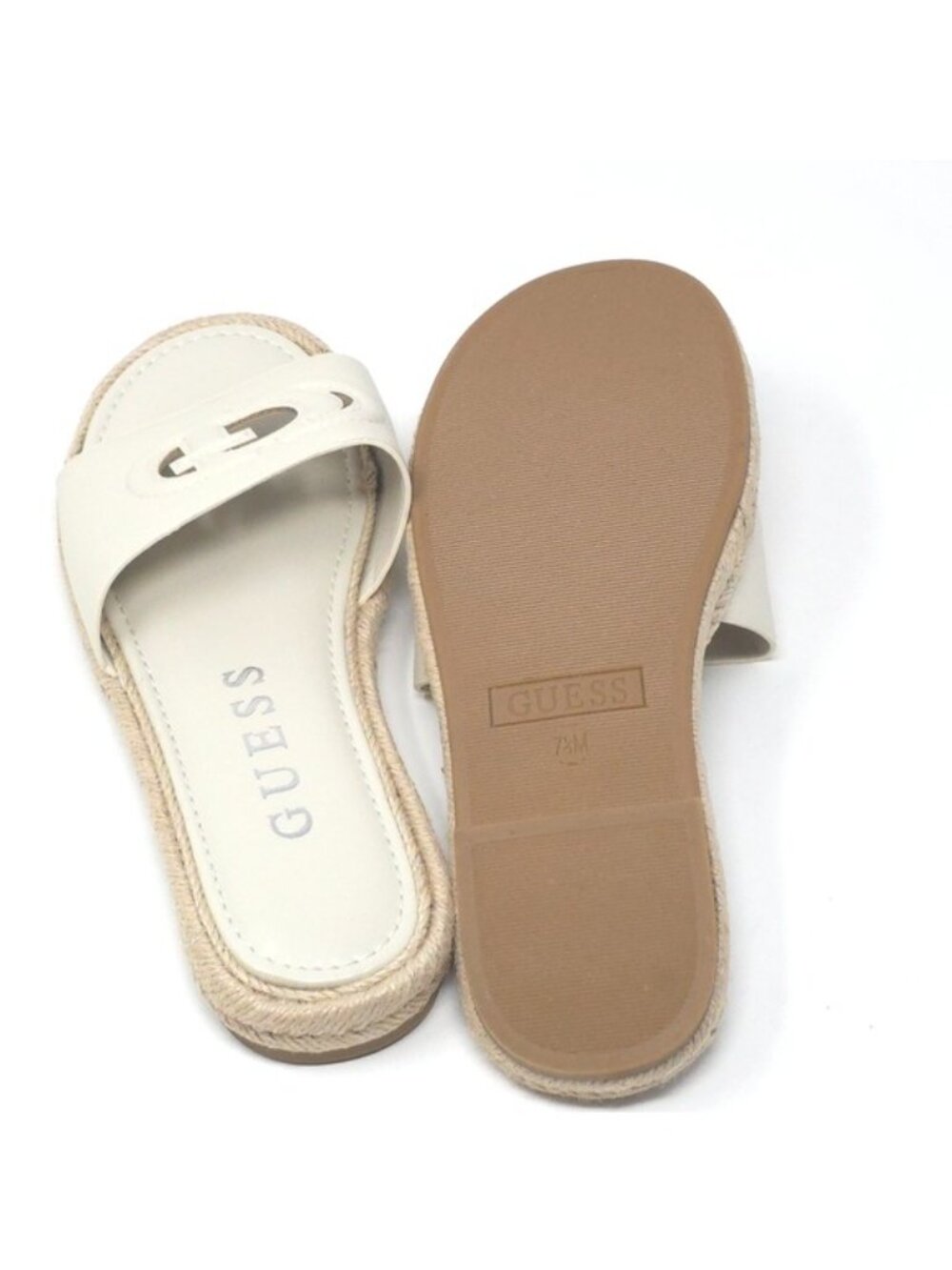 Guess Katica Cream 150 Logo Espadrille Slide Sandals US 7.5M - Picture 5 of 8